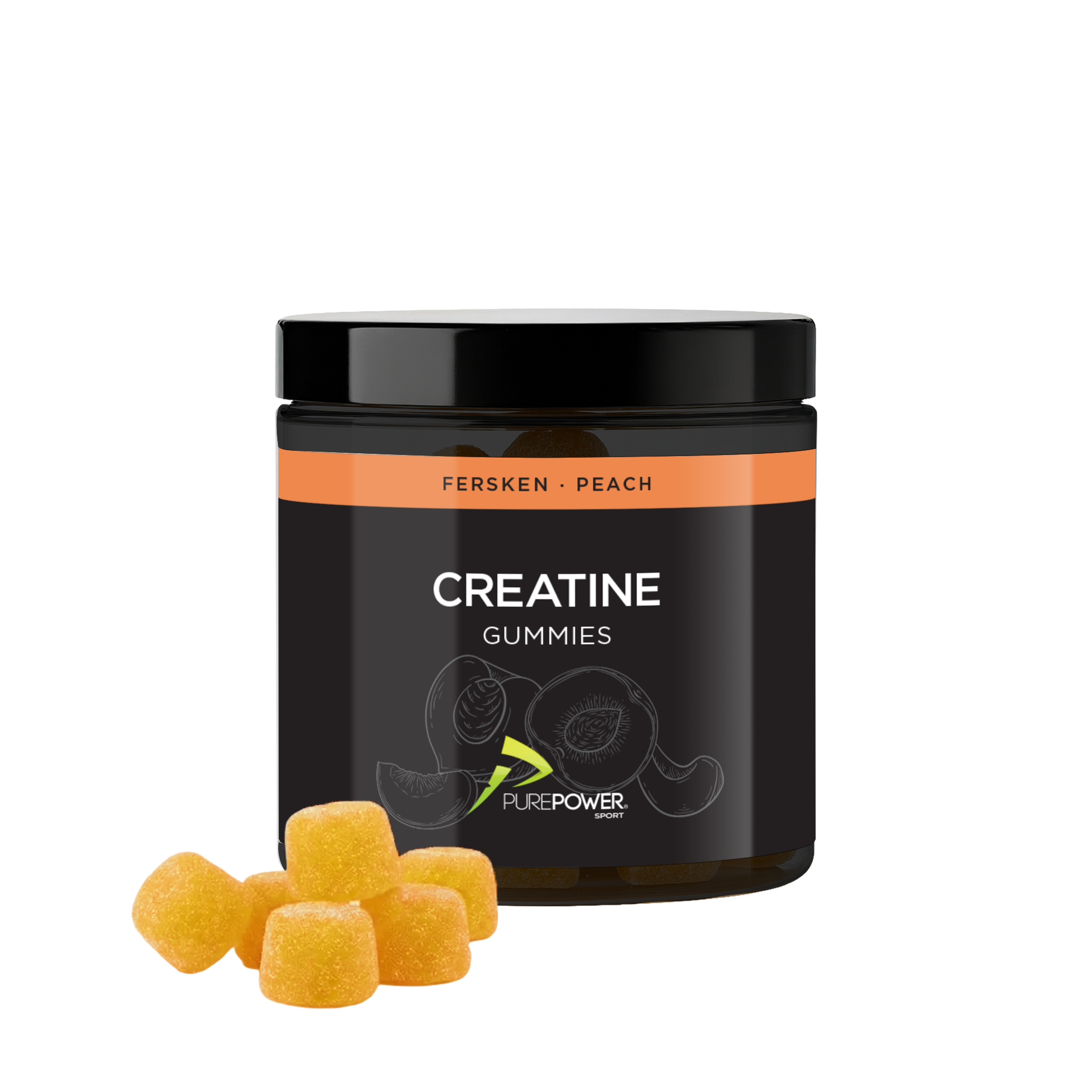 PurePower Creatine Gummies Fersken 60 stk